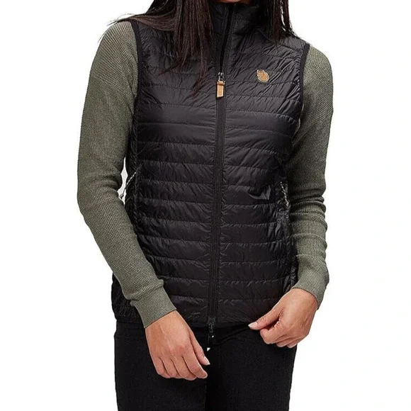 *Read* Fjallraven Abisko Padded Vest Lightweight Zip Puffer Black Women's Medium - Picture 14 of 14
